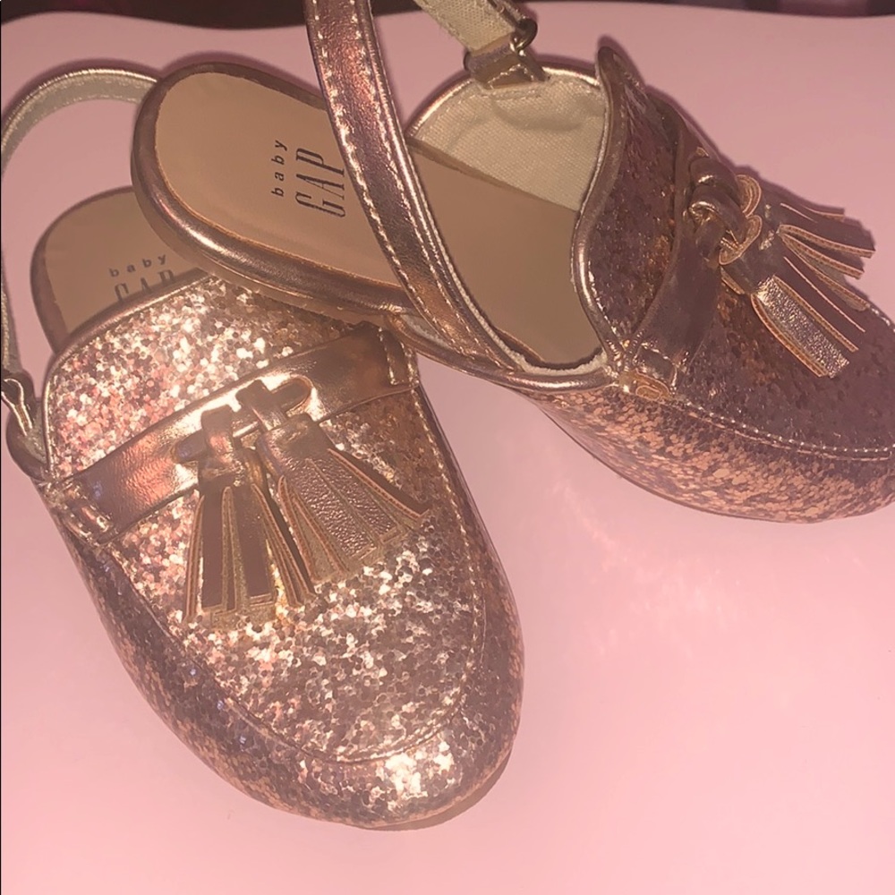 Gap Gold toddler slip on shoes with tassels